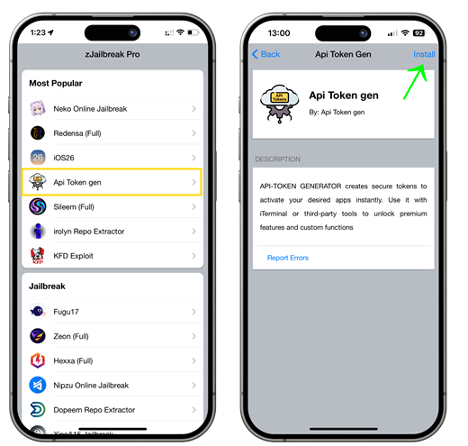 Install API Token Generator