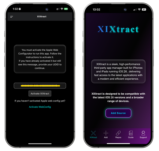 paste the UDID and tap Actiavate XIXtract