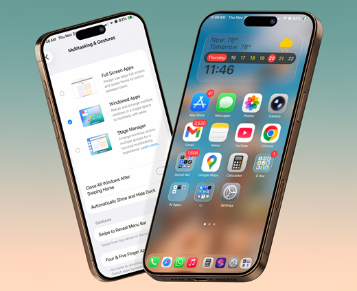 iPad-like customizations for iPhone including Stage Manager