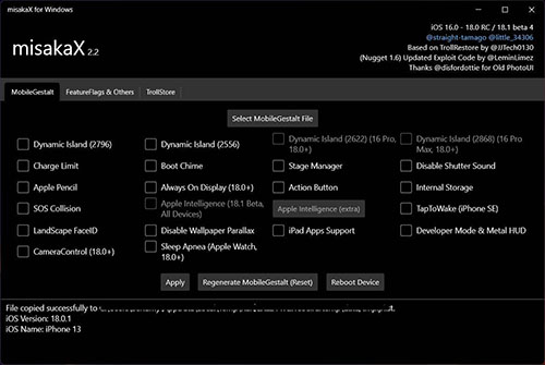 misakaX interface