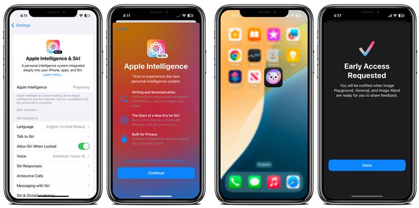 Apple Intelligence enabling